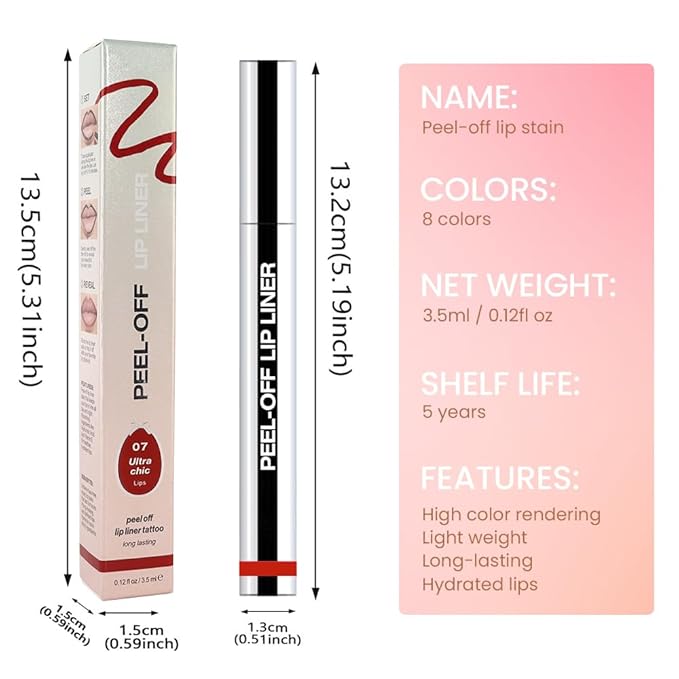 IATMOMOD Orange Red Liquid Matte Lip Liner Stain Peel Off with Tweezer, Long Lasting, Waterproof Matte Lipstick Lip Gloss Tattoo for Women, Transfer-prof Lip Tint Makeup for All Skin Types 07#