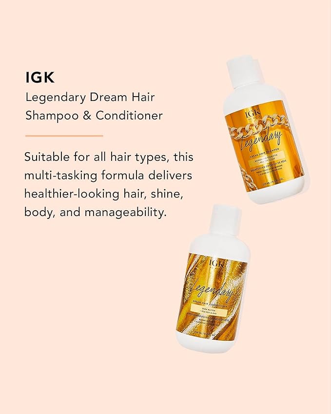 IGK Legendary Dream Hair Shampoo & Conditioner Set, 8 oz (Pack of 2)