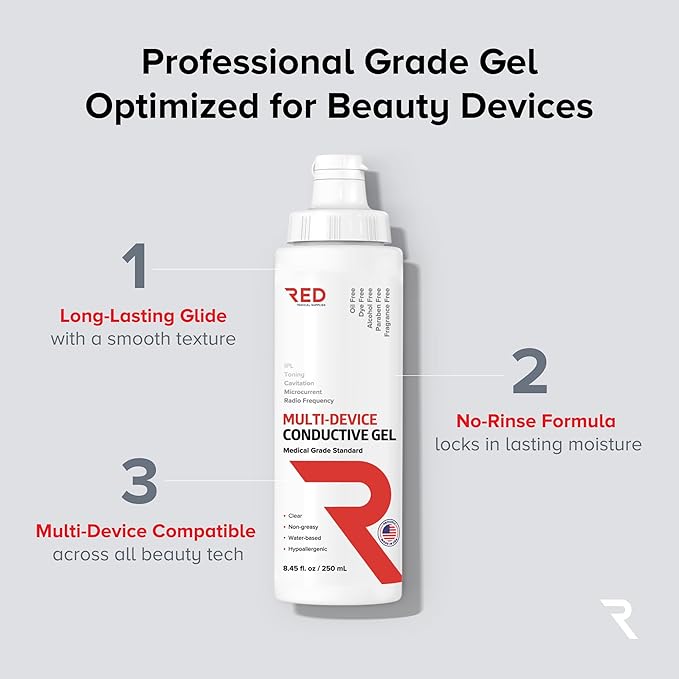 Clear Conductive Gel for Ultrasound & Microcurrent Devices – 8.45 fl oz Bottle – Ultra-Hydrating, 96% Organic, Hypoallergenic, Paraben-Free – Made in USA (8.45 Fl Oz (Pack of 2))