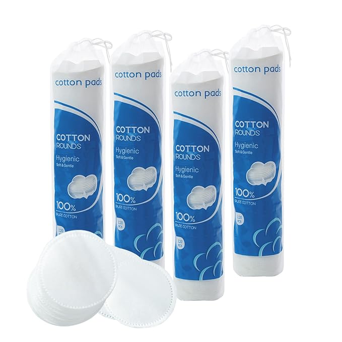 Simply Soft Cotton Rounds - 360 Count Premium Cotton Rounds for Face,Cotton Absorbent and Textured Cotton Pads,Makeup Remover Pads - Hypoallergenic, Lint-Free,for Removing Makeup,Nail Polish etc