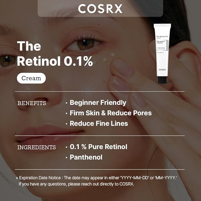 COSRX Retinol 0.1% Cream, Anti-Aging Eye & Neck Cream (0.67 fl.oz)