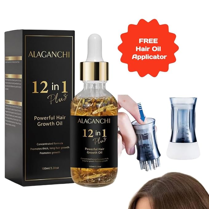 Alaganchi 12-in-1 Hair Growth Oil – Rosemary, Amla & Castor Oil | Strengthens, Nourishes, Reduces Hair Fall | Natural Herbal Blend | Non-Greasy | Paraben & Sulfate-Free