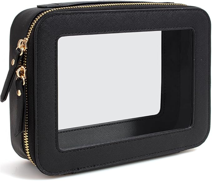 FFpaw Clear American Mahjong Tile Bag, Makeup Bag Travel Cosmetic Organizer Case Waterproof Skincare Toiletry Bag with Zipper Portable Make Up Pouch Compact Car Organizer Bag for Essentials