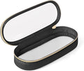 Soimeat Clear Travel Makeup Brush Holder, Leather Makeup Brush Toiletry Bag, Portable Cosmetic Brush Case, Transparent Waterproof Makeup Brush Storage Bag, Black, Large