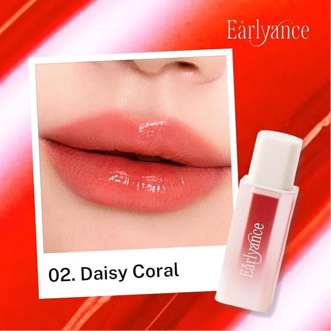 Earlyance Peel Off Natural Watercolor Lip Tattoo Liner (6g), 24hr-Long Lasting Korean Lip Stain, Transfer-Proof Matte Blush Coral with Gentle Plumping for Bareface Look (Daisy Coral)