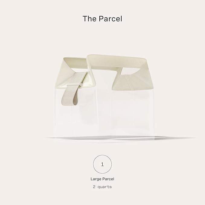 Cadence Parcel - Clear Travel Kit with Zipperless Magnetic Closure - Pebble, Large - Durable, Leak-Resistant and TSA Approved Toiletry Bag - Modular Organization - Recycled TPU (2 Qt)
