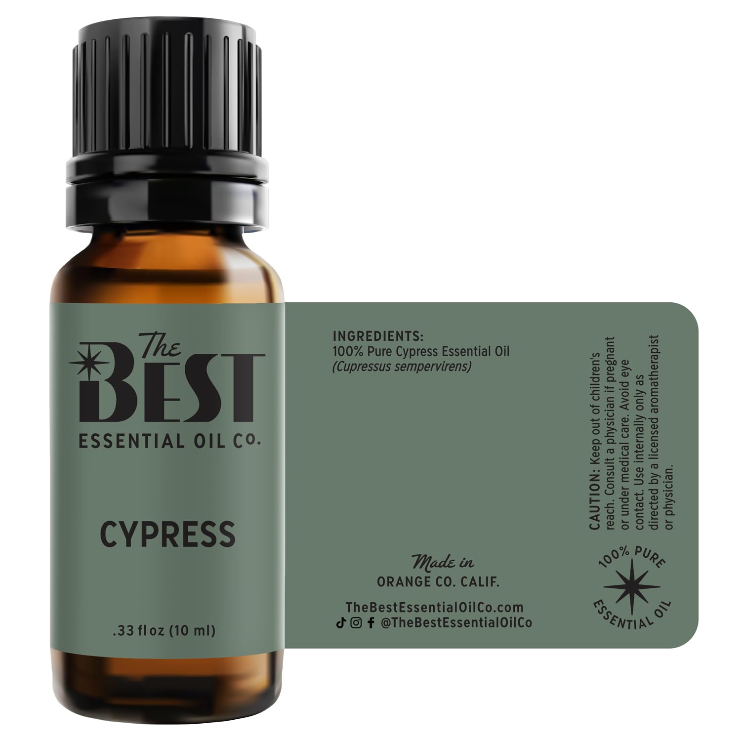 The Best Cypress Essential Oil Premium Grade- 100% Pure & Natural for Aromatherapy, Diffuser, Spa, Massage, Air Freshener- 10 ml (.33 fl oz)