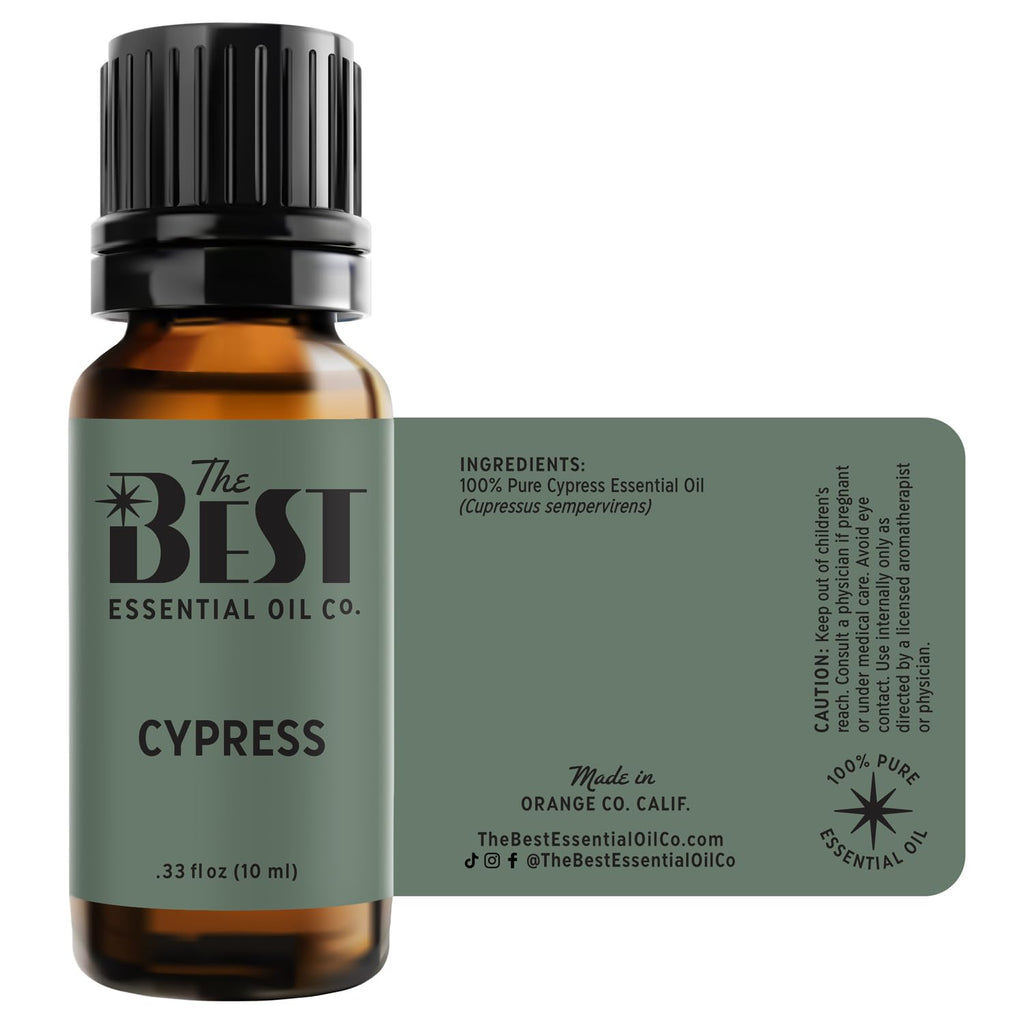 The Best Cypress Essential Oil Premium Grade- 100% Pure & Natural for Aromatherapy, Diffuser, Spa, Massage, Air Freshener- 10 ml (.33 fl oz)