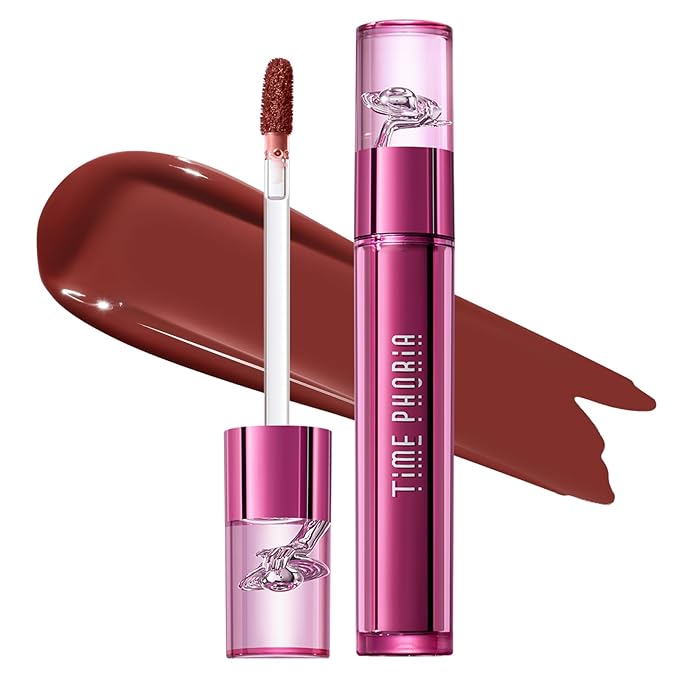 TIMEPHORIA Altera Blurring Tint Lip Stain 001 Flux, Brownish Red Glossy to Soft Matte Finish, Blur Lip Lines, Weightless No-Sticky Airy Velvet Texture, Vibrant Hydrating Long-Lasting Lip Makeup