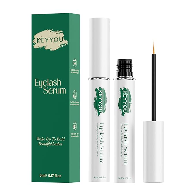 KEYYOU Eyelash Serum to Grow Lashes & Brows Eye Lash Serum for Eyelashes with Advanced Formula Eyelash Enhancing serum for Longer Thicker and Fuller Lashes Vegan & Cruelty-Free (5ML)