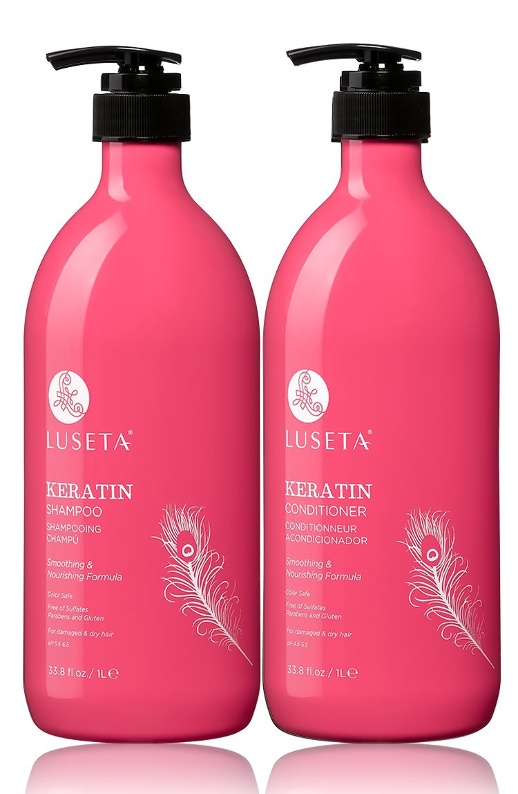 Luseta Keratin Shampoo and Conditioner Set for Color Treated Hair 33.8oz*2