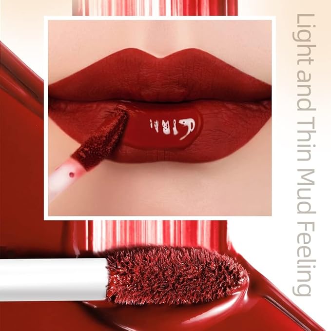QiBest 12Pcs Matte Liquid Lipstick Set for Girls & Women, 24 Hours Long Lasting Waterproof Nude & Dark Red Lip Gloss Makeup Gift Kits, Velvet Non-Stick Cup Mate Duracion 24 Horas Originales Lip Stains