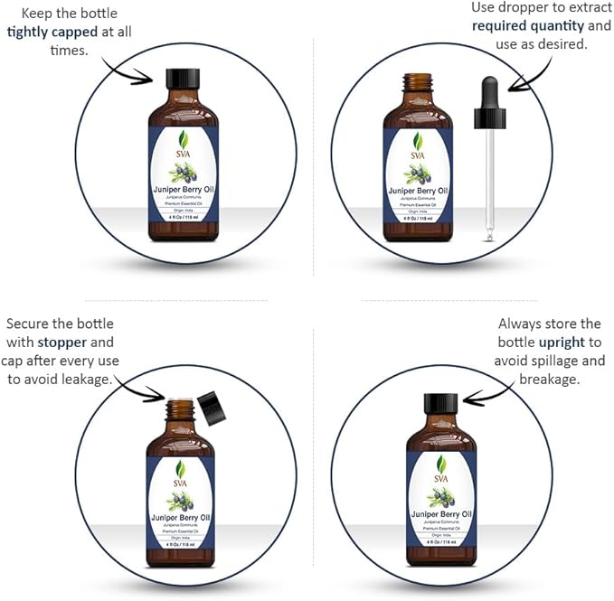 SVA Juniper Berry Essential Oil with Dropper, 4 Fl Oz (118 ml)