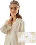 SYSERAN 100% Mulberry Silk Bonnet for Sleeping - Women Natural Curly Hair Night Cap Luxury Sleep Head Wrap with Elastic Band(Apricot)