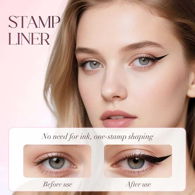 Gel Eyeliner Pencil Set, 2026 New Foldable Eyeliner Stamp for Perfect Wings, Waterproof Eyeliners Tool, Smudge Proof Eyeliners Pen for Beginners (1pcs Brown)