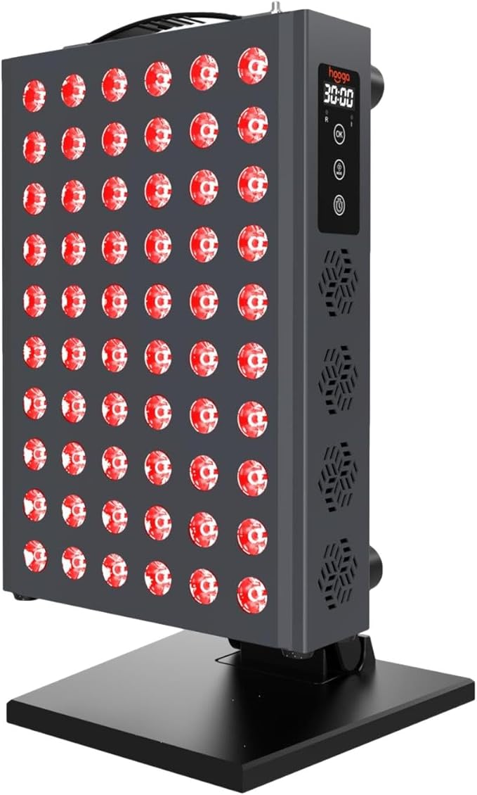 Hooga Red Light Therapy Panel Device – 660nm Red & 850nm Near Infrared Light Therapy, LED Light Therapy Lamp, 60 Dual Chip LEDs, Timer, Table Top Stand Included – PRO300