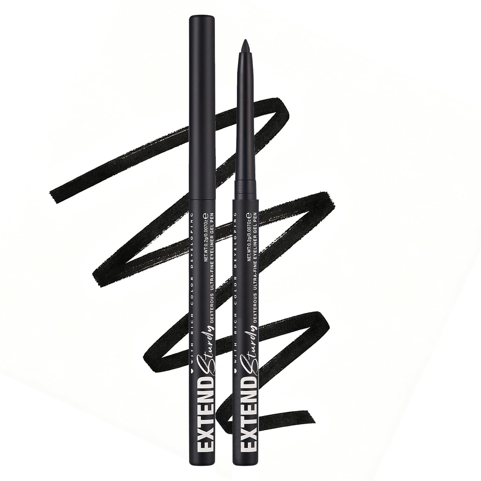 Mefyhtune Waterproof Eyeliner black Shimmer Retractable Black Gel Eyeliner Smudge-proof Hypoallergenic Makeup (11#)