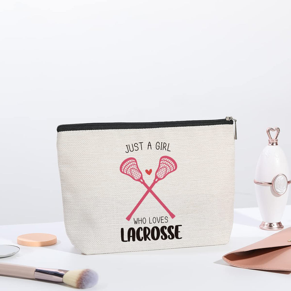 kdxpbpz Lacrosse Gifts Lacrosse Makeup Bag Gifts for Sports Players Team Birthday Gifts for Women Friend Sister BFF Bestie