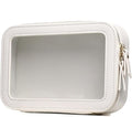 Pinkmik Clear Makeup Bag Transparent Travel Case for Cosmetics and Toiletries Women's Clear Car Bag with Zipper (White, Small)