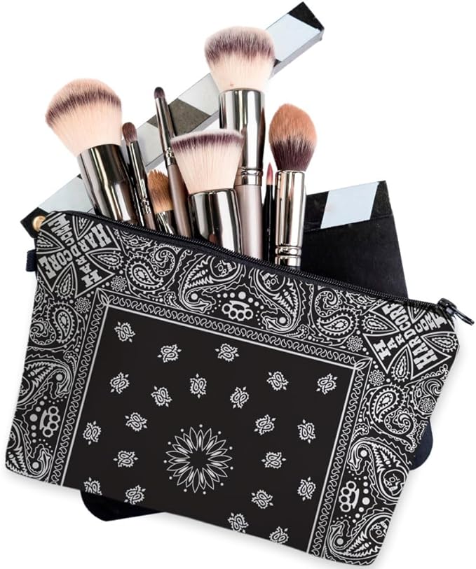 Loomifang Small Makeup Bag Cosmetic Bag for Women, Pretty Design Organizer Case with Zipper Closure, Lightweight and Water-Resistant Make Up Bag - 8.65"x 5.35" x 7.08"（Mandala Flowers）