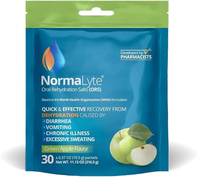 NormaLyte Apple Electrolyte Powder Packets, Hydration Stick, 30 Count