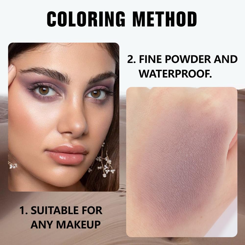 FeiCuiYun Matte Mauve Taupe Eye Shadow Palette Makeup For Older Women, Matte Single Monochrome Eyeshadow, Mini Single Pressed Pigmented Waterproof Sombras Para Ojos, Vegan, Talc, Paraben&Cruelty Free