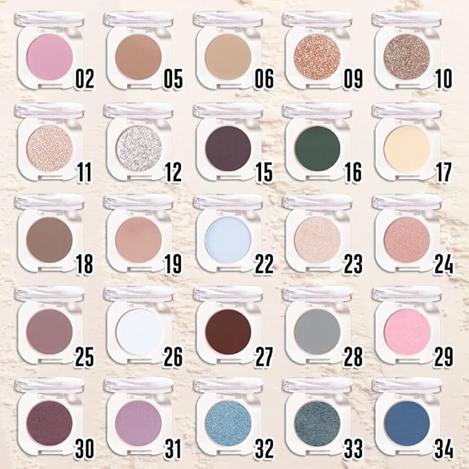 Single Glitter Shimmer Sparkle Eye Shadow Palette Makeup, Pear White Glitter Eyeshadow for Women, Pigmented Waterproof Sombras Para Ojos, Vegan, Talc, Paraben & Cruelty Free, 11