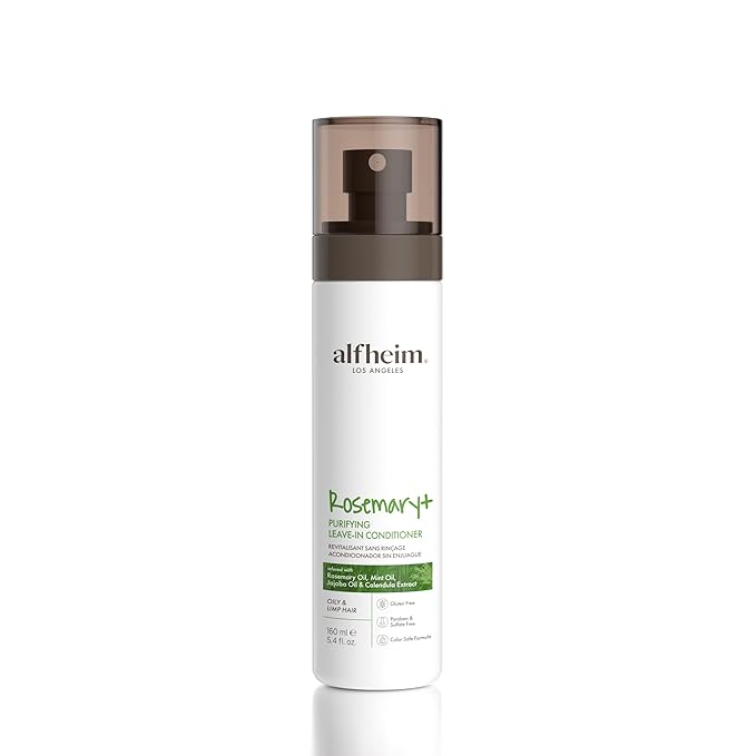 ALFHEIM Rosemary+ Purifying Leave-In Spray Conditioning & Refreshing Spray for Oily & Fine Hair with Rosemary, Peppermint & Jojoba Oils – Mist – Lightweight, Smooths & Revives – 5.4 oz / 160 ml