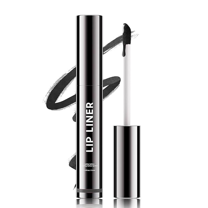 Anguishil Lip Liner Pencil, Smooth Glide & Easy to Apply, Shape & Fill Lips, Enhance Lip Fullness, Long-Wearing Matte for Natural & Bold Makeup (Black)
