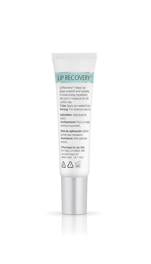Pharmagel Lip Recovery Protectant – Moisturizing Lip Balm with Aloe Vera, Shea Butter, Peptides & Botanical Ingredients for Dry Lips, Smooth Base for Lipstick and Gloss, 0.5 oz