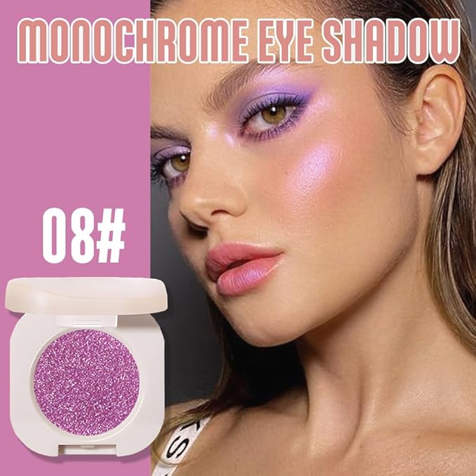 CAKAILA Single Purple Shimmer Sparkly Eyeshadow,Bright Intense Monochrome Eye Shadow,Apply Makeup Easily,Matte Pressed Powder Single Eyeshadow,24 Hour Eye Makeup Longwear Waterproof