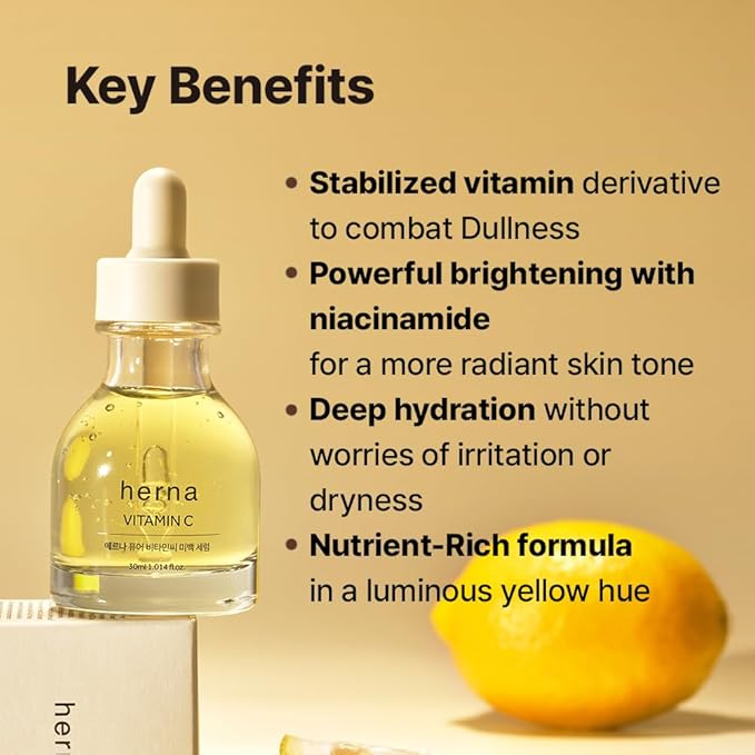 Herna Pure Vitamin C Serum - Niacinamide, Facial Brightening Care, Korean Skin Care (30ml/1.014fl.oz.)
