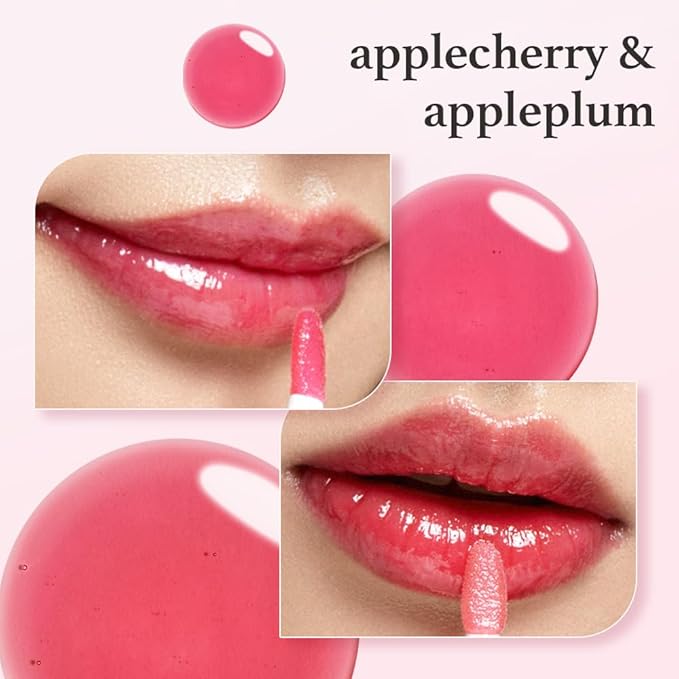 NOONI Korean Lip Oil Set - Applecherry & Appleplum - Plumping Lip Gloss