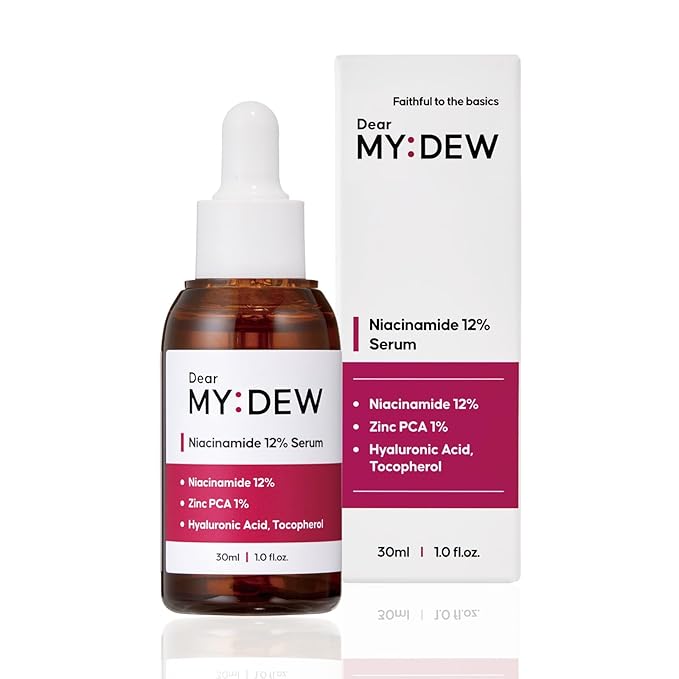 DearMYDEW 12% Niacinamide Serum with 1% Zinc PCA, Pore Minimizer for Face, Control Excess Oil and Sebum, Improve Uneven Skin Tone, Discoloration Correcting, Fast Absorbing, Korean Skincare, 1Fl Oz