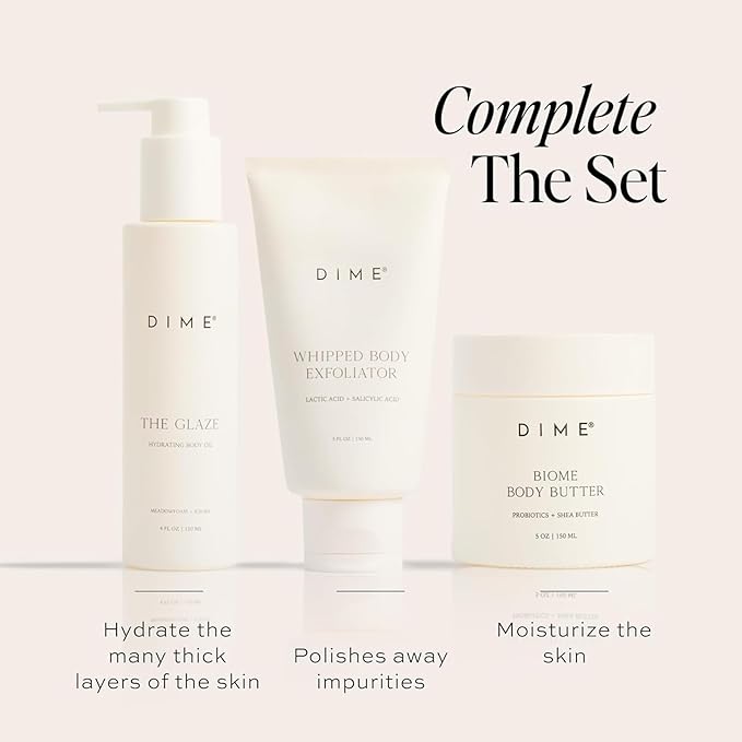 DIME Beauty Biome Body Butter - Probiotic Hydrating Body Cream for Dry Skin with Shea Butter, Squalane and Lactococcus Ferment, Non-Greasy Body Moisturizer, Vegan Cruelty-Free, 5 oz / 150 ml
