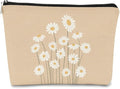 BARPERY Daisy Makeup Bag for Women - Pink Cosmetic Bag with Zipper - Travel Toiletry Bag Idea for Teen Girls & Women, Birthday or Christmas Presents