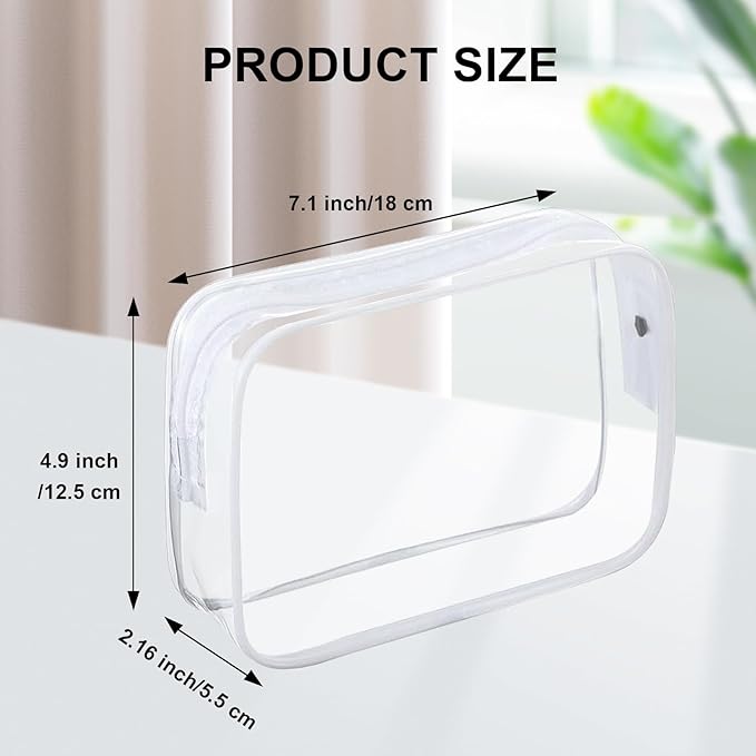 Merkaunis 36 PCS Clear Makeup Bags Bulk Cosmetics Plastic Travel Pouches