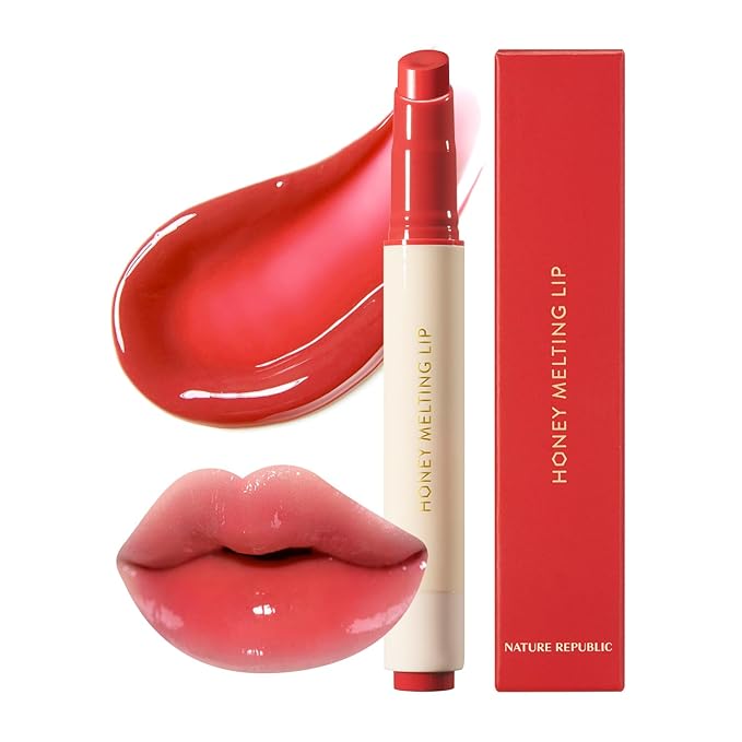 Nature Republic HONEY MELTING LIP (04 POMEGRANATE) | SOFT LIP STICK, Hydrating Gloss, Moisturizing balms, Sheer tint, Shine & Glowy Finish, korean make up