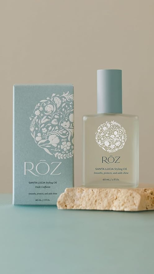 RŌZ Lightweight Hair Oil - Heat Protectant Styling Oil for Frizz Control, Shine & Softness - Non-Greasy, For Fine to Thick Hair, Vegan, 2 fl oz
