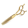 ULG Professional Texturizing & Thinning Shears - 6.5’’ Hair Cutting Scissors, Ultra Sharp Japanese Stainless Steel, Ambidextrous Ergonomic Handle for Barbers, Stylists, Salon & Home Use, Gold
