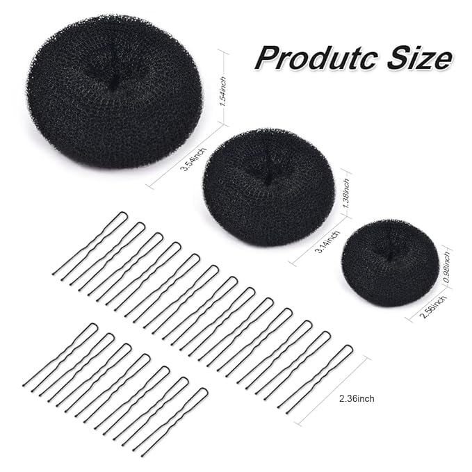 TsMADDTs Dount Bun Maker, Black Hair Bun Maker for Ballet, Dance, Durable