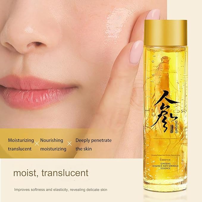 Dosoecse 240ML Peptide Anti-Wrinkle Ginseng Serum, Hydration Ginseng Oil Essence Water, Ginseng Essence Anti Wrinkle Essence, Ginseng Serum for Tightening Sagging Skin Reduce Fine Lines (2Bottle)