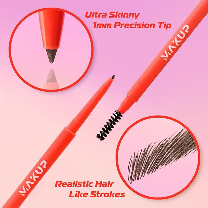 Makup Beauty Skinny Brow - Ultra Thin Eyebrow Pencil, Waterproof, Precise Micro Brow Pencil creates Hair-like Strokes for Full, Natural Brows Light Brown (Warm Taupe)