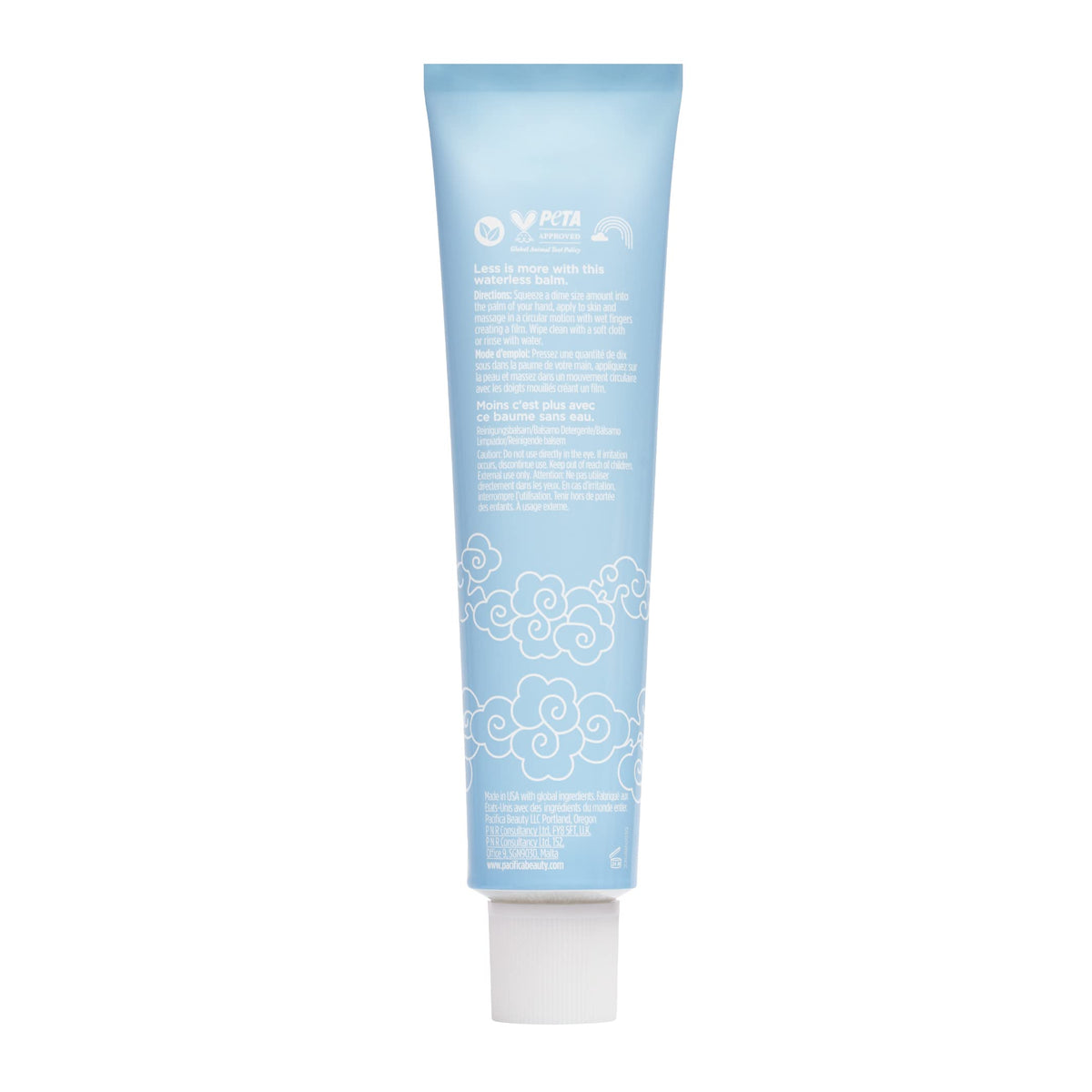 Pacifica Wake Up Beautiful Cleansing Balm & Makeup Remover - 2-in-1 Waterless Face Cleanser for Dry & Sensitive Skin, Hydrating No-Rinse Balm Dissolves Stubborn Makeup, 2.5oz