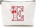 CQM Cherry Bag Initial E Makeup Bag Cherry Gifts for Women Cosmetic Bags