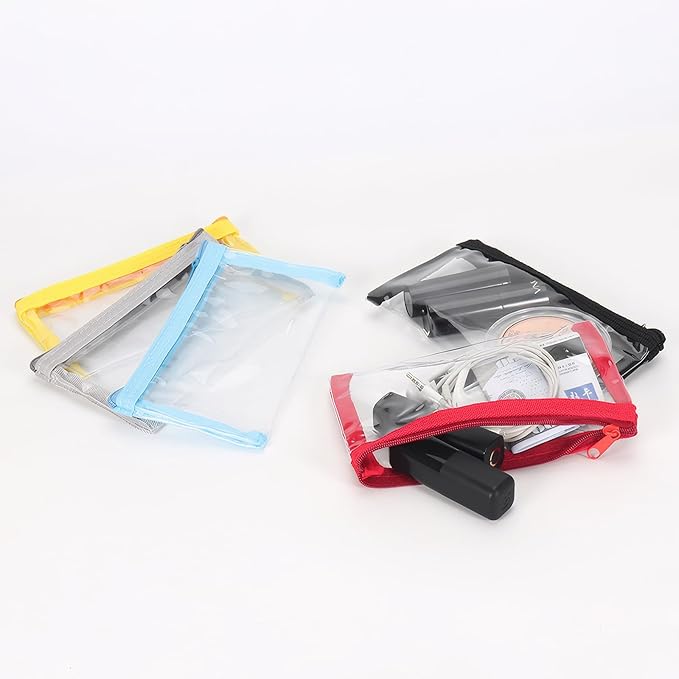 PKRFCJ 5 Pcs Small Clear Makeup Bag,Mini Clear Makeup Pouch Plastic Zipper For Purse Small Waterproof Pouch Storage For Cosmetics Jewelry And Essentials 5 Colors 6.3x3.5in