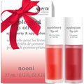 NOONI Korean Lip Oil Set - Appleberry & Appleplum - Plumping Tinted Gloss