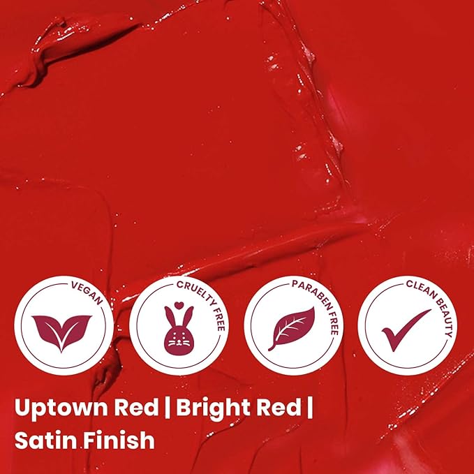True + Luscious Super Moisture Lipstick | Satin Sheer Lasting Hydrating Lip Color for Dry Lips & All Skin Tones | Lightweight Feel with Hyaluronic Acid & Konjac Root | Vegan | Uptown Red