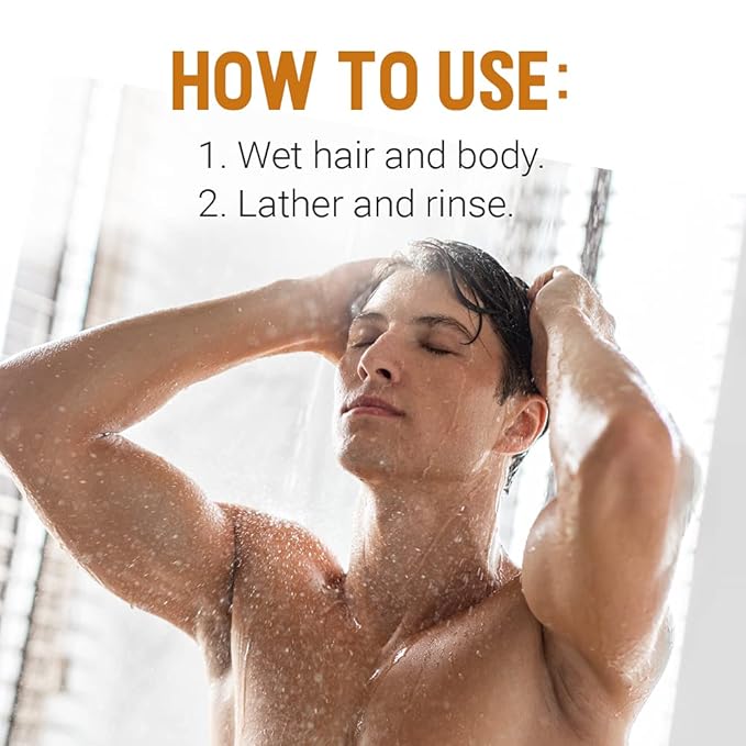 Woody's Men's 2-in-1 Hair & Body Shampoo Bar, Rich, Thick Lather Formula, Conditions, Nourishes, Moisturizes, for All Skin Types, 8 Oz