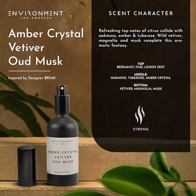 ENVIRONMENT BR540 100ml Room Spray Amber Crystal, Vetiver & Oud Musk